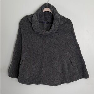 GAP Charcoal Cowl Neck Poncho Sweater